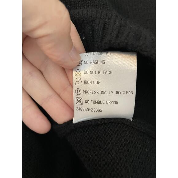 Bogner Sweater Womens S Turtleneck Virgin Wool Lamb Leather Applique Old Money - Picture 9 of 13